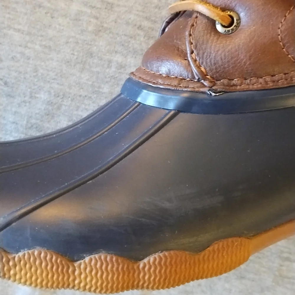 Sperry Top-Sider Saltwater Navy Rain Boots Girl's Sz 6 - Equivalent to Women's 8